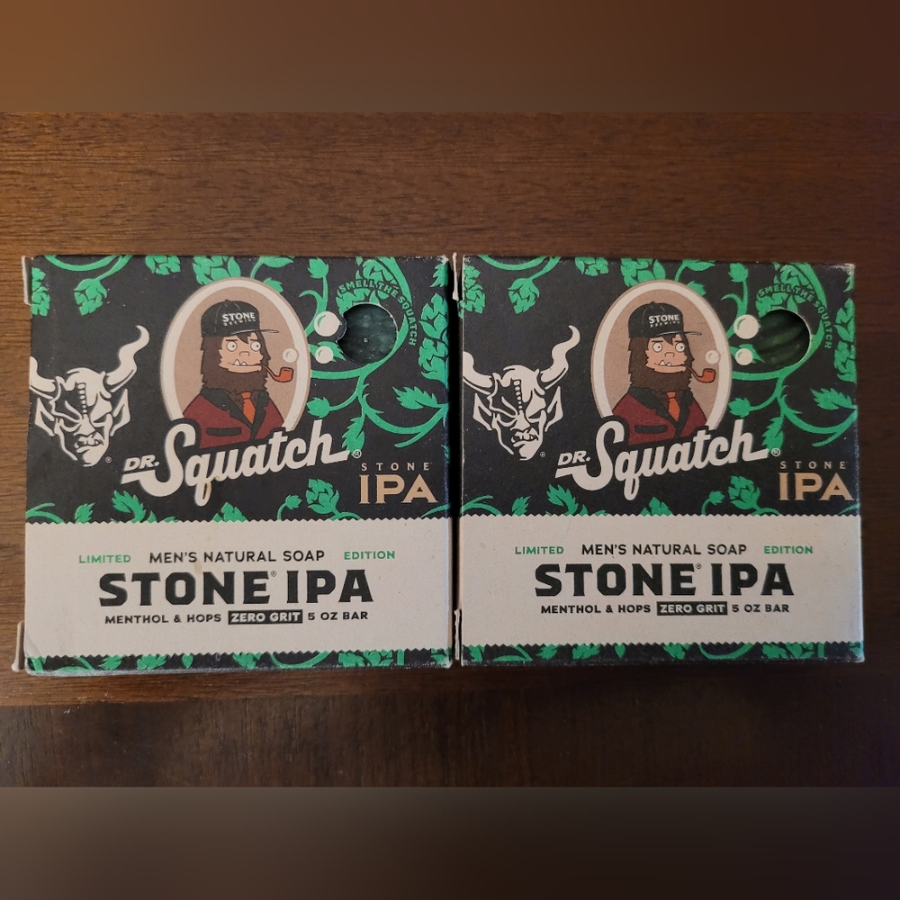 Dr Squatch Stone IPA 2 Briccs Authentic and Unused Very Rare